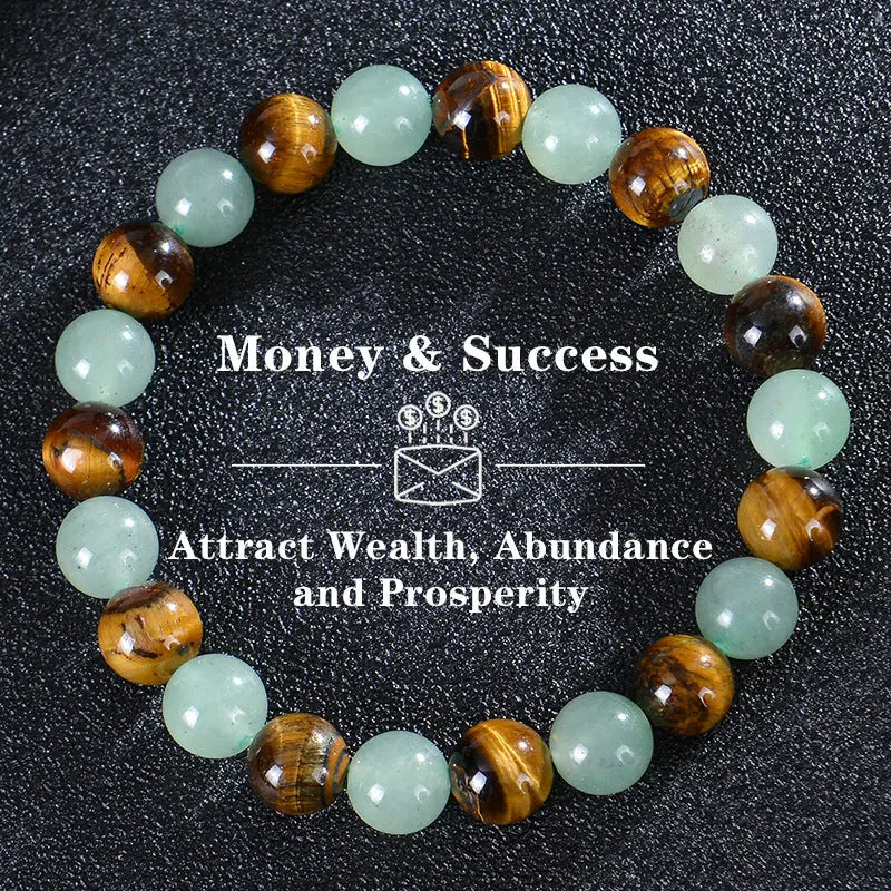 Natural Tiger Eye & Green Jade Bracelet For Abundance Handcrafted Beads For Energy & Style Adults Money & Success cjdropshipping