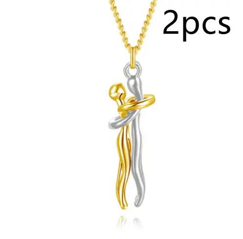 Love Hug Necklace Unisex Men Women Couple Jewelry Simple Temperament Clavicle Chain Valentines Day Lover Gift cjdropshipping