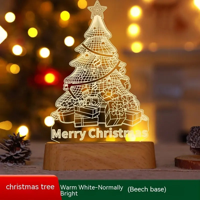 Christmas Decoration 3D Lamp Acrylic LED Night Lights New Year Valentines Day Christmas Kids Gift Christmas Ornaments cjdropshipping