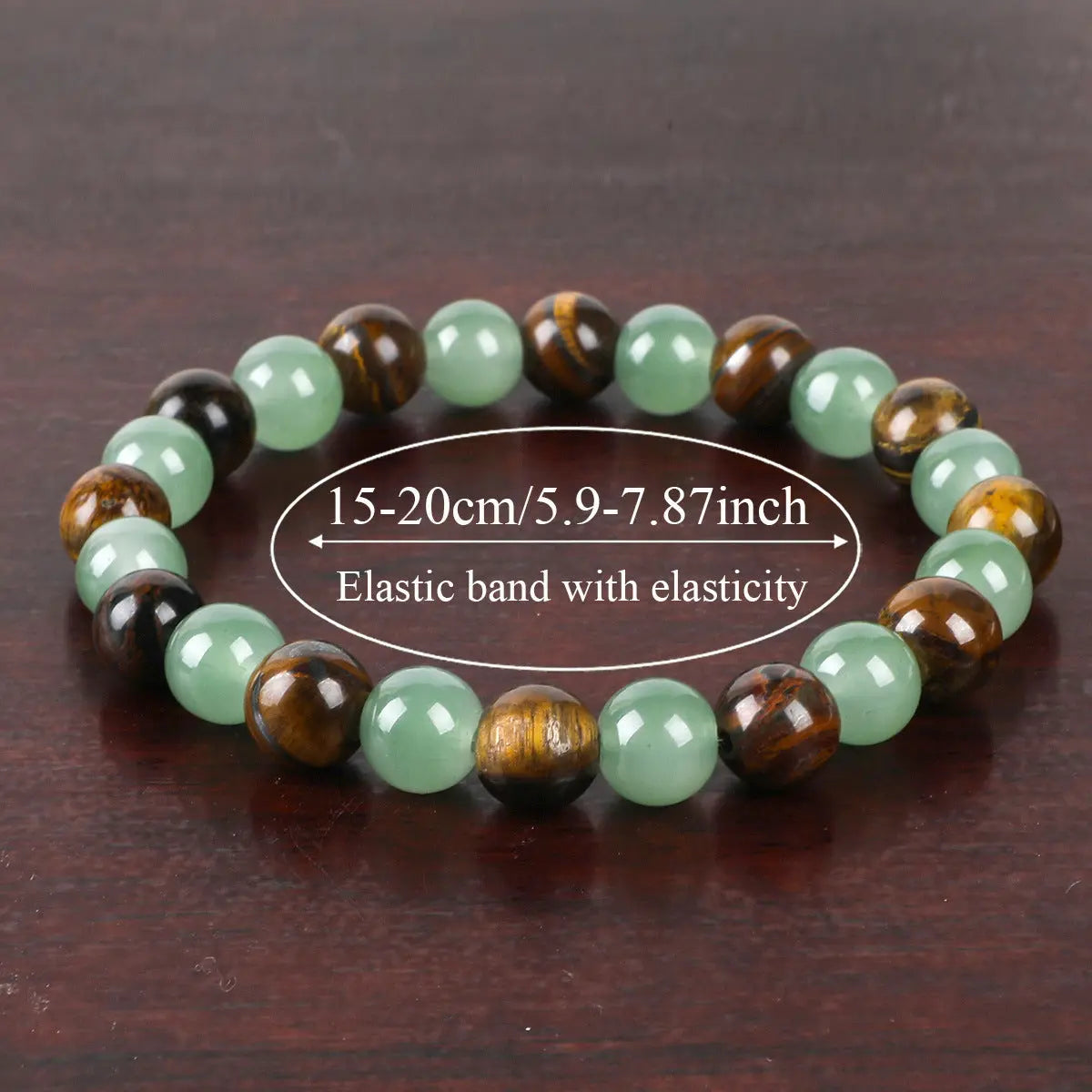 Natural Tiger Eye & Green Jade Bracelet For Abundance Handcrafted Beads For Energy & Style Adults Money & Success cjdropshipping