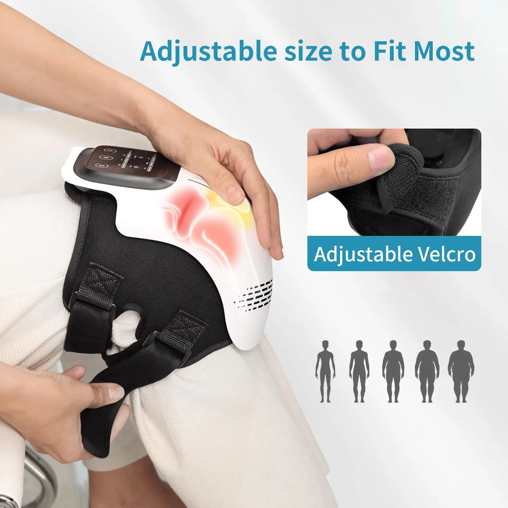 Intelligent Home Use Electric Intelligent Kneading Heating Knee Massager Rechargeable Pain Relief Infrared Laser Vibration Knee Massager cjdropshipping