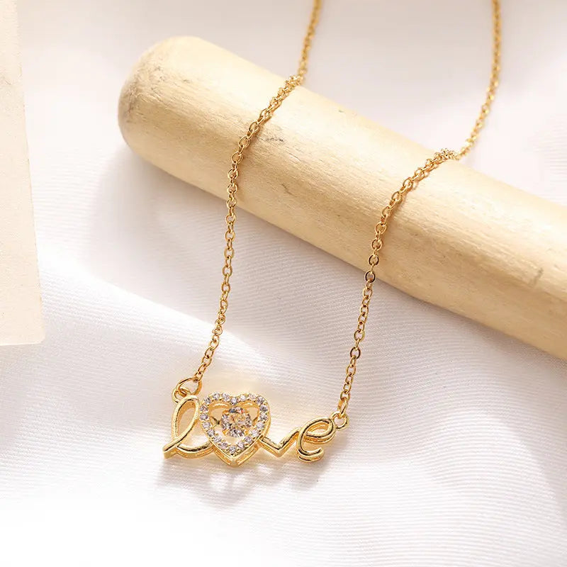 Valentines Day Gift New Titanium Steel Necklace Fashion New Love Smart Necklace Female Clavicle Chain Fashion Jewelry Woman - Grab Online Now