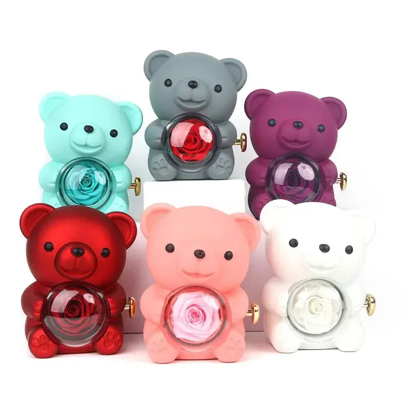 Eternal Rose Teddy Bear Gifts Box With Necklace - Grab Online Now
