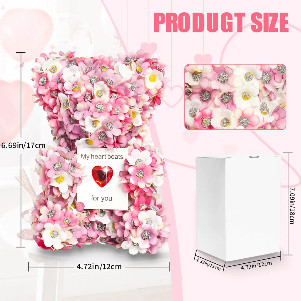 Valentine's Day Artificial Rose Bear Handmade Gift - Grab Online Now
