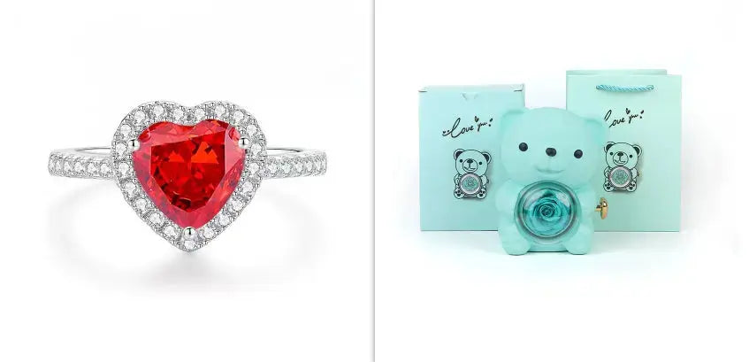 Eternal Rose Teddy Bear Gifts Box With Necklace - Grab Online Now