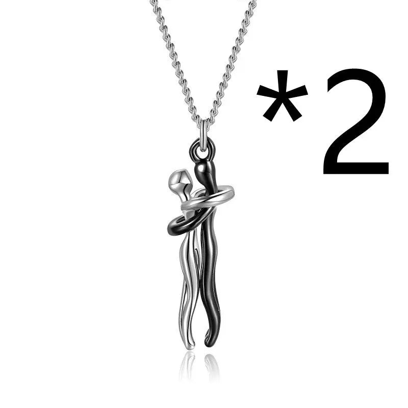 Hot Sale Affectionate Hug Necklace Couples Anniversary Valentine's Day  Gift Fashion Punk Street Style Pendant Necklace - Grab Online Now
