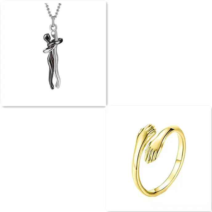 Love Hug Necklace Unisex Men Women Couple Jewelry Simple Temperament Clavicle Chain Valentines Day Lover Gift cjdropshipping