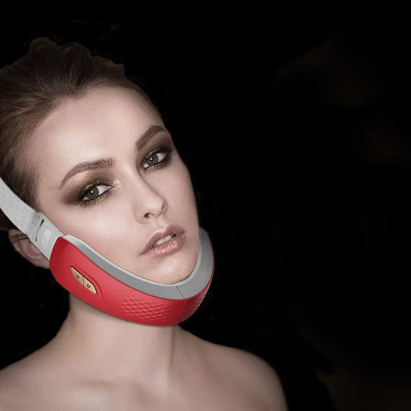 LED Photon Therapy V-shaped Slimming Facial Micro-current Electric Vibration Lifting Massager cjdropshipping