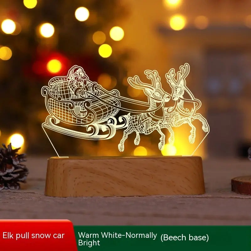 Christmas Decoration 3D Lamp Acrylic LED Night Lights New Year Valentines Day Christmas Kids Gift Christmas Ornaments cjdropshipping