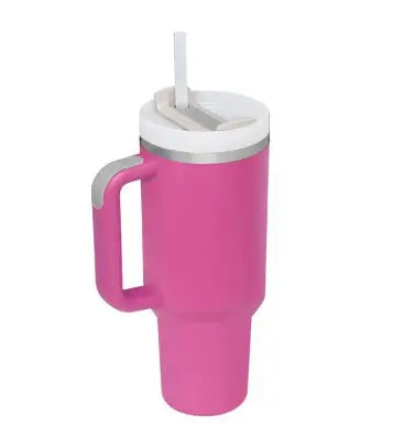 40 Oz Tumbler With Handle Straw Insulated, Stainless Steel Spill Proof Vacuum Coffee Cup Tumbler With Lid Tapered Mug Gifts For Valentine Lover Suitable For Car Gym Office Travel cjdropshipping