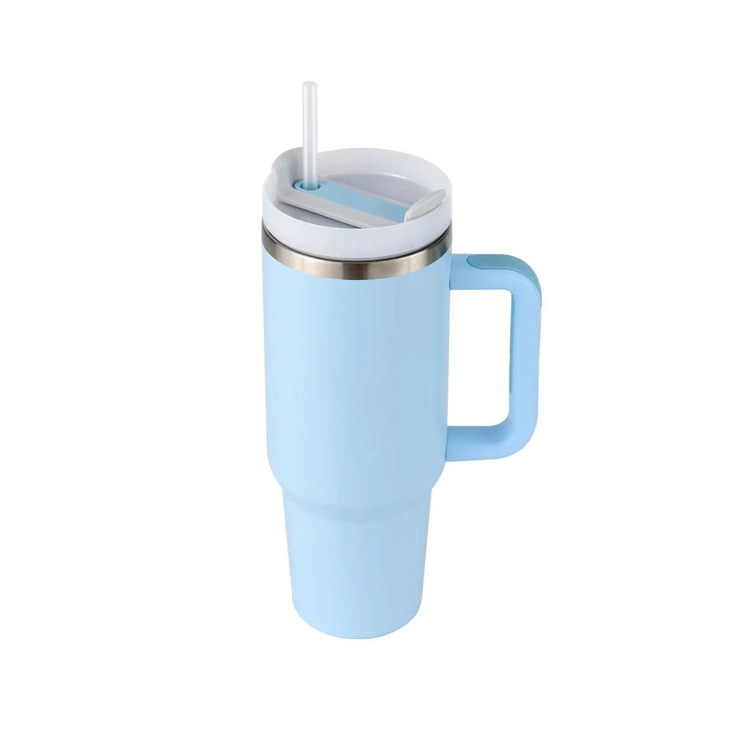 40 Oz Tumbler With Handle Straw Insulated, Stainless Steel Spill Proof Vacuum Coffee Cup Tumbler With Lid Tapered Mug Gifts For Valentine Lover Suitable For Car Gym Office Travel cjdropshipping