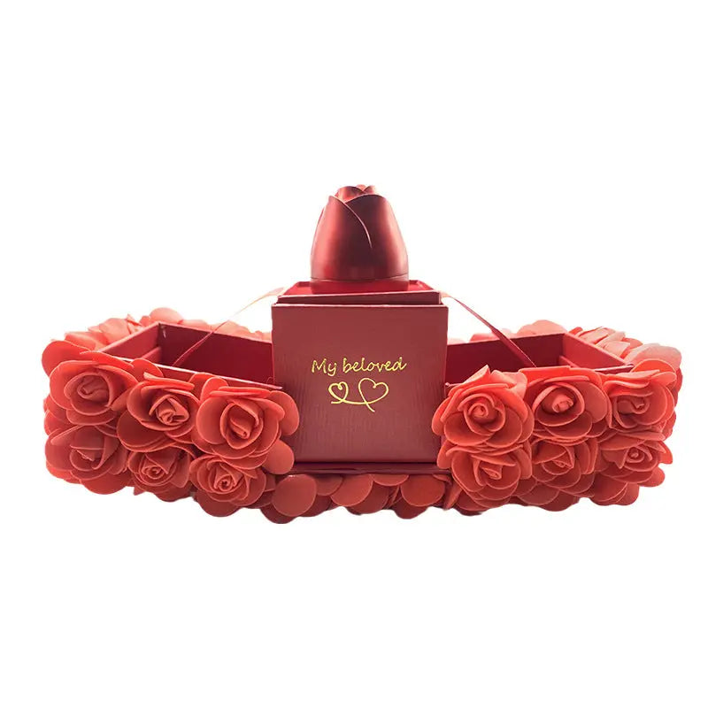 Valentines Day Gift Soap Rose Gift Box Crystal Pendant Necklace Eternal Flower Jewelry Box Set Wedding Birthday Gift For Girlfriend - Grab Online Now