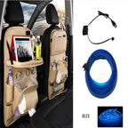 PU Leather Car Storage Bag Multifunction Seat Back Tray Hanging Bag Waterproof Car Organizer Automotive Interior Accessories cjdropshipping