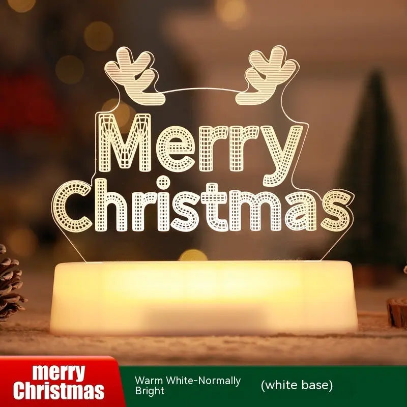 Christmas Decoration 3D Lamp Acrylic LED Night Lights New Year Valentines Day Christmas Kids Gift Christmas Ornaments cjdropshipping