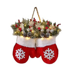 Christmas Garland Creative Glove Shaped Simulated Flower Wreath cjdropshipping