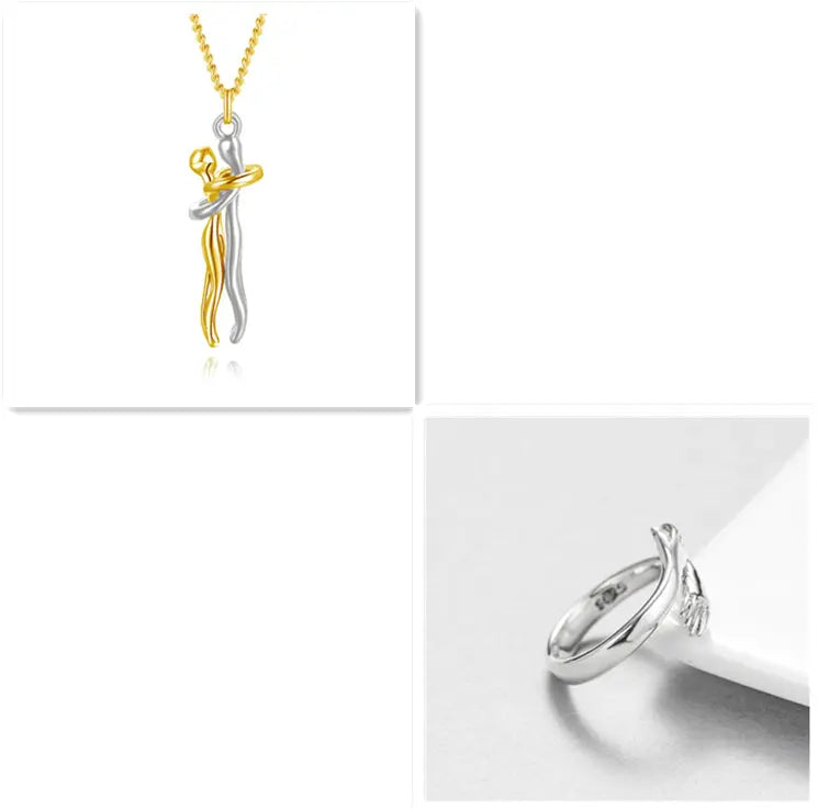 Love Hug Necklace Unisex Men Women Couple Jewelry Simple Temperament Clavicle Chain Valentines Day Lover Gift cjdropshipping