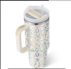 40 Oz Tumbler With Handle Straw Insulated, Stainless Steel Spill Proof Vacuum Coffee Cup Tumbler With Lid Tapered Mug Gifts For Valentine Lover Suitable For Car Gym Office Travel cjdropshipping