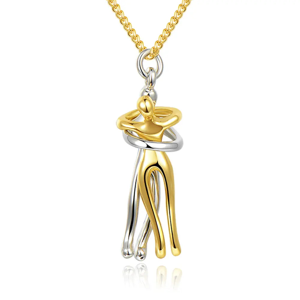 Love Hug Necklace Unisex Men Women Couple Jewelry Simple Temperament Clavicle Chain Valentines Day Lover Gift cjdropshipping