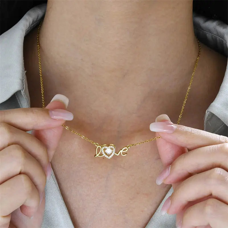 Valentines Day Gift New Titanium Steel Necklace Fashion New Love Smart Necklace Female Clavicle Chain Fashion Jewelry Woman - Grab Online Now