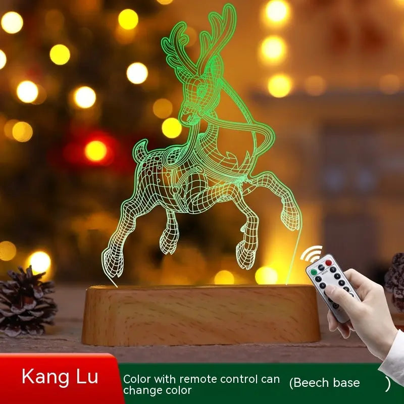 Christmas Decoration 3D Lamp Acrylic LED Night Lights New Year Valentines Day Christmas Kids Gift Christmas Ornaments cjdropshipping