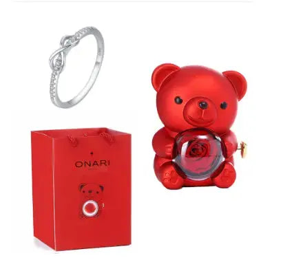 Eternal Rose Teddy Bear Gifts Box With Necklace - Grab Online Now