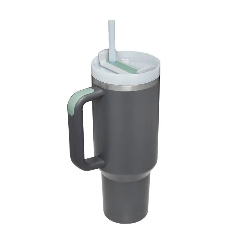 40 Oz Tumbler With Handle Straw Insulated, Stainless Steel Spill Proof Vacuum Coffee Cup Tumbler With Lid Tapered Mug Gifts For Valentine Lover Suitable For Car Gym Office Travel cjdropshipping