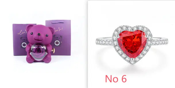 Eternal Rose Teddy Bear Gifts Box With Necklace - Grab Online Now