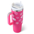 40 Oz Tumbler With Handle Straw Insulated, Stainless Steel Spill Proof Vacuum Coffee Cup Tumbler With Lid Tapered Mug Gifts For Valentine Lover Suitable For Car Gym Office Travel cjdropshipping