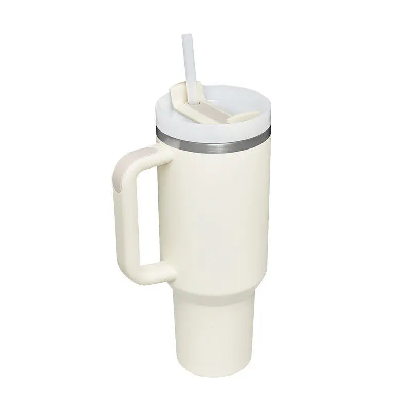 40 Oz Tumbler With Handle Straw Insulated, Stainless Steel Spill Proof Vacuum Coffee Cup Tumbler With Lid Tapered Mug Gifts For Valentine Lover Suitable For Car Gym Office Travel cjdropshipping