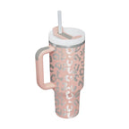 40 Oz Tumbler With Handle Straw Insulated, Stainless Steel Spill Proof Vacuum Coffee Cup Tumbler With Lid Tapered Mug Gifts For Valentine Lover Suitable For Car Gym Office Travel cjdropshipping