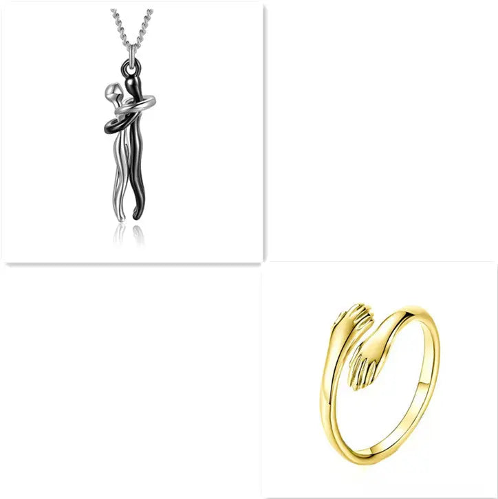 Love Hug Necklace Unisex Men Women Couple Jewelry Simple Temperament Clavicle Chain Valentines Day Lover Gift cjdropshipping