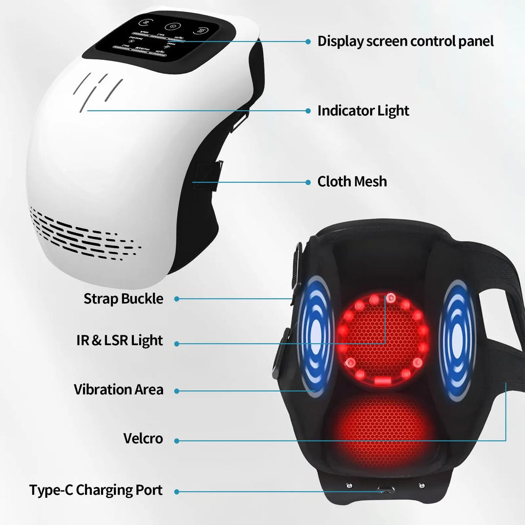 Intelligent Home Use Electric Intelligent Kneading Heating Knee Massager Rechargeable Pain Relief Infrared Laser Vibration Knee Massager cjdropshipping