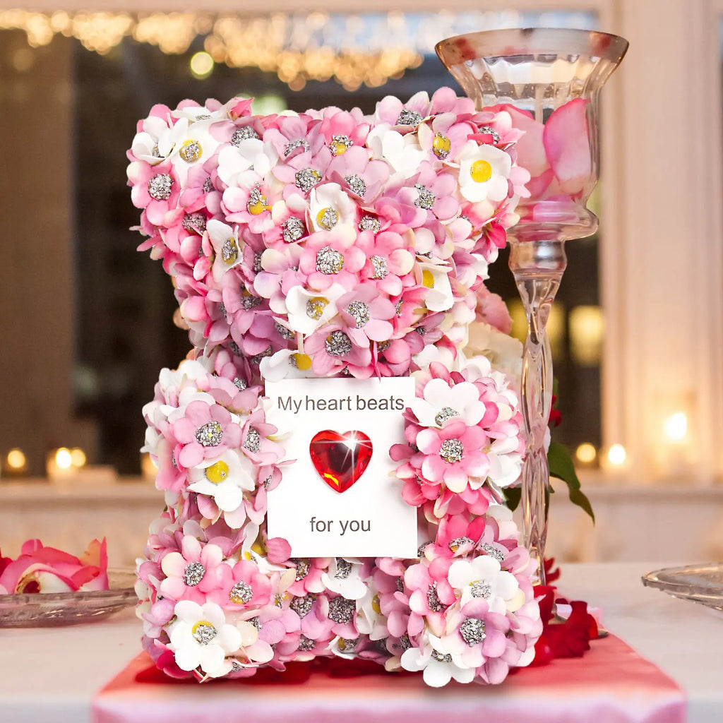 Valentine's Day Artificial Rose Bear Handmade Gift - Grab Online Now