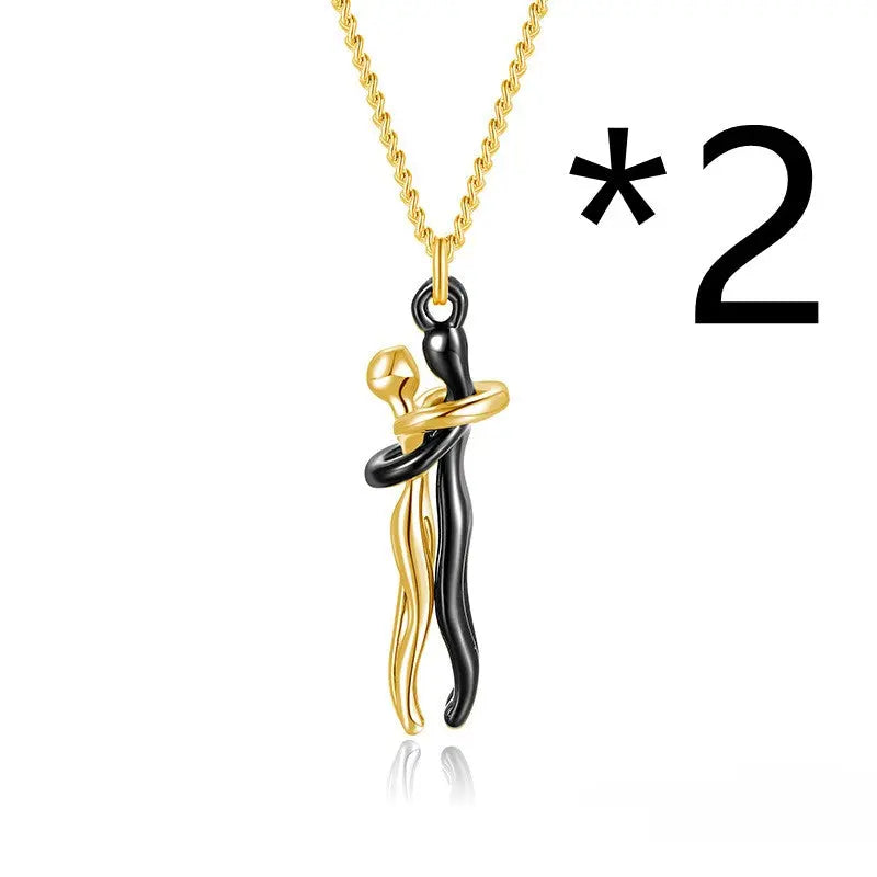Hot Sale Affectionate Hug Necklace Couples Anniversary Valentine's Day  Gift Fashion Punk Street Style Pendant Necklace - Grab Online Now