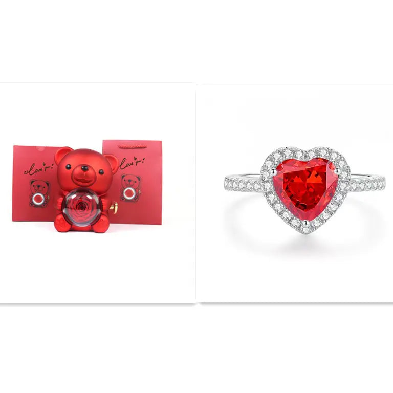 Eternal Rose Teddy Bear Gifts Box With Necklace - Grab Online Now