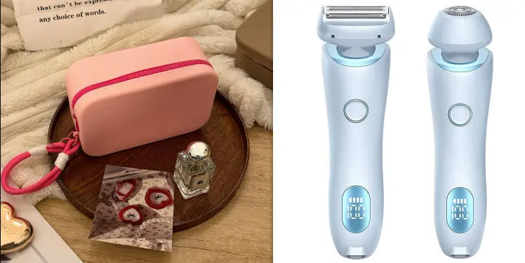 2 In 1 Hair Removal Epilator USB Rechargeable Trimmer Women Body Razor Face Leg Armpit Bikini Hand Pubic Shaver Hair Remover cjdropshipping