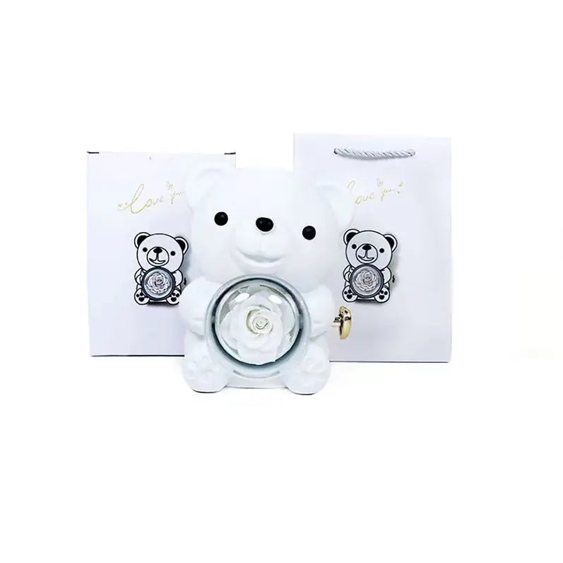 Eternal Rose Teddy Bear Gifts Box With Necklace - Grab Online Now