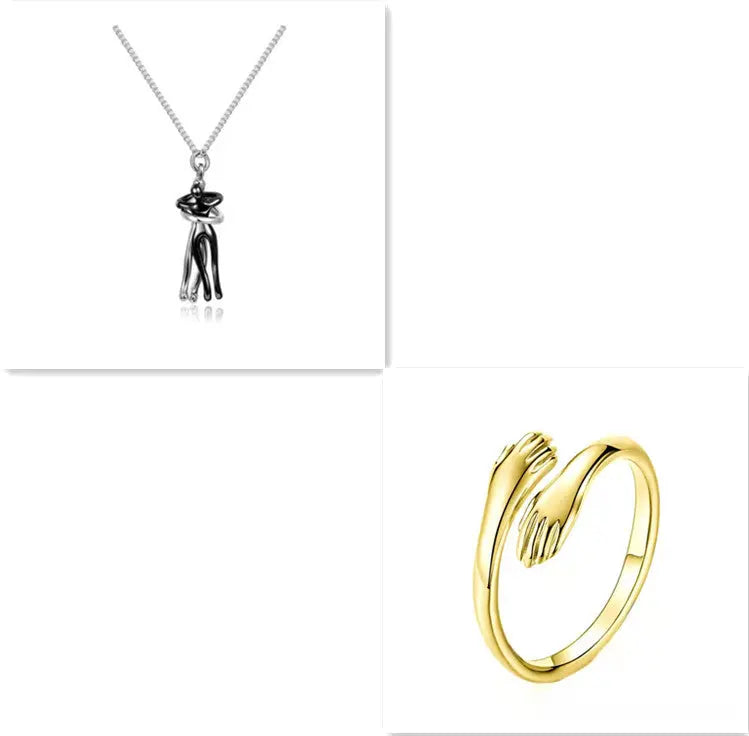 Love Hug Necklace Unisex Men Women Couple Jewelry Simple Temperament Clavicle Chain Valentines Day Lover Gift cjdropshipping