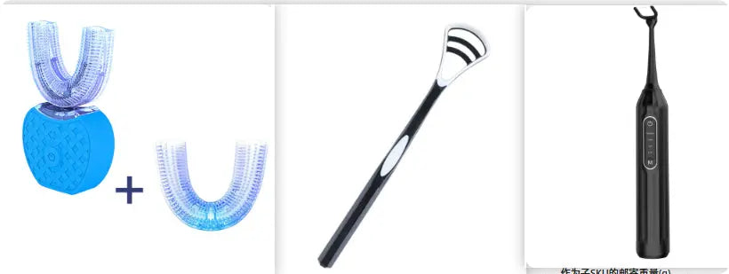 360 Degrees Intelligent Automatic Electric Toothbrush Waterproof U Type Tooth Brush Whitening Blue Light USB Charging cjdropshipping