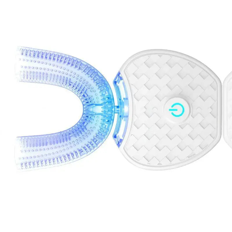 360 Degrees Intelligent Automatic Electric Toothbrush Waterproof U Type Tooth Brush Whitening Blue Light USB Charging - Grab Online Now