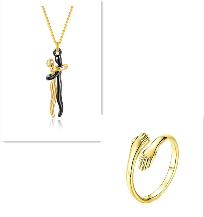 Love Hug Necklace Unisex Men Women Couple Jewelry Simple Temperament Clavicle Chain Valentines Day Lover Gift cjdropshipping