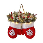 Christmas Garland Creative Glove Shaped Simulated Flower Wreath cjdropshipping