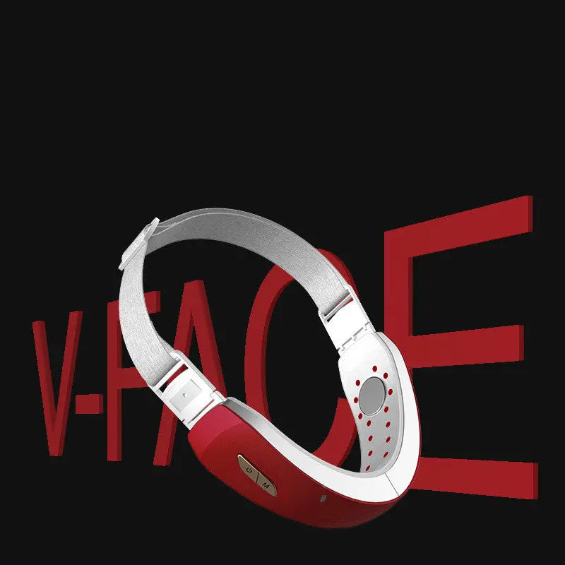 LED Photon Therapy V-shaped Slimming Facial Micro-current Electric Vibration Lifting Massager cjdropshipping