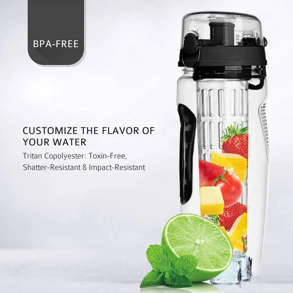 32Oz Fruit Infusing Infuser Water Bottle Water Fruit Bottle BPA Free Plastic Sport Fruit Infuser Water Bottles With Infuser Juice Shaker Drink Bottle Of Water cjdropshipping