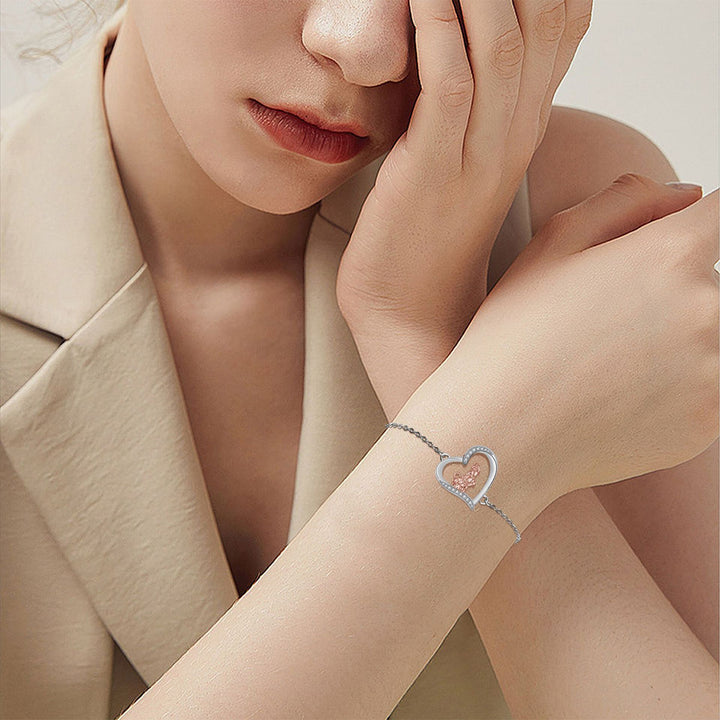 Heart-shaped Ornament Girl's Dog Bracelet