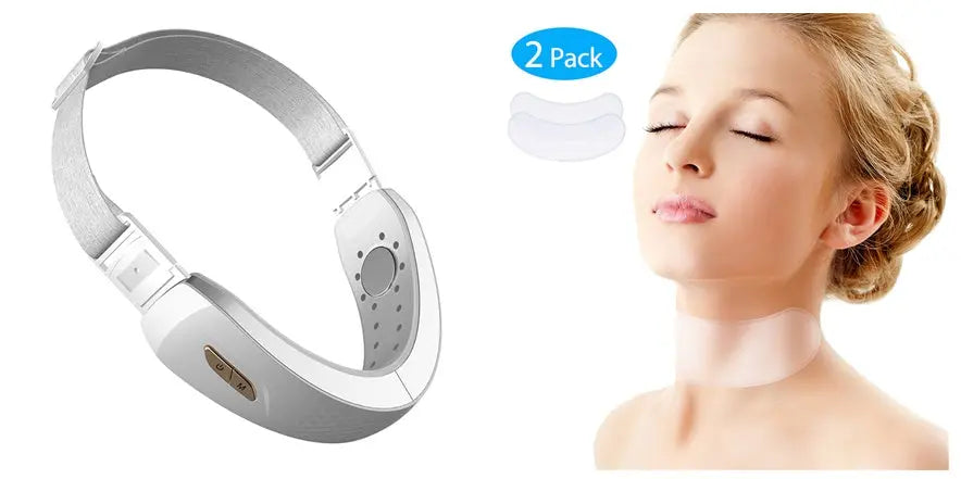 LED Photon Therapy V-shaped Slimming Facial Micro-current Electric Vibration Lifting Massager cjdropshipping