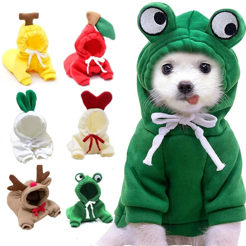 Cute Fruit Dog Clothes For Small Dogs Hoodies Winter Warm Fleece Pet Clothing Puppy Cat Costume Coat For French Chihuahua Outfit cjdropshipping