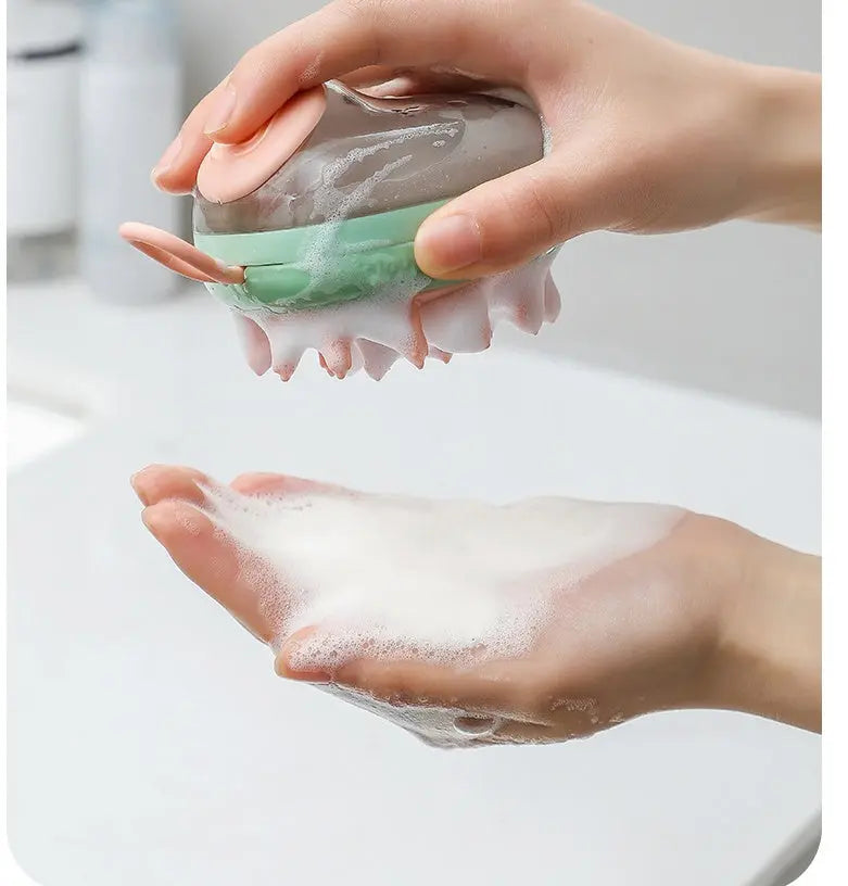 New 2 In 1 Pet Cat Dog Cleaning Bathing Massage Shampoo Soap Dispensing Grooming Brush Pets Supplies cjdropshipping