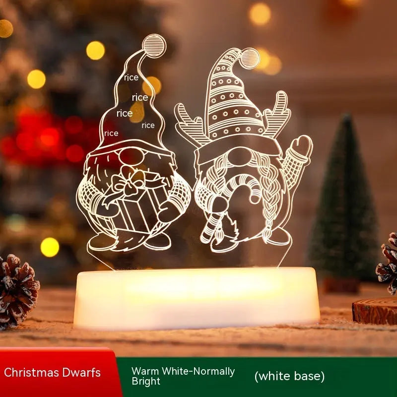 Christmas Decoration 3D Lamp Acrylic LED Night Lights New Year Valentines Day Christmas Kids Gift Christmas Ornaments cjdropshipping