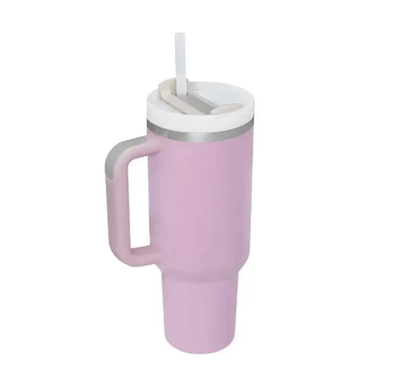 40 Oz Tumbler With Handle Straw Insulated, Stainless Steel Spill Proof Vacuum Coffee Cup Tumbler With Lid Tapered Mug Gifts For Valentine Lover Suitable For Car Gym Office Travel cjdropshipping